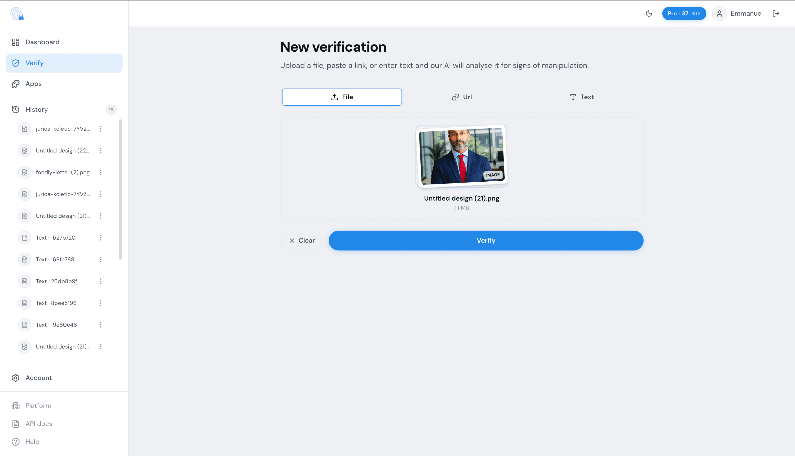 Bitcheck verification workflow